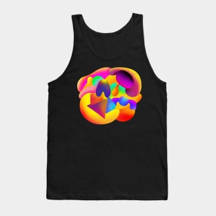 Abstract Multi Color Pattern Tank Top